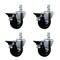 Service Caster 4'' Hard Rubber Wheel Swivel 3/4'' Square Stem Caster Set with Brake, 4PK SCC-SQ20S414-HRS-PLB-34-4 - alternate 1